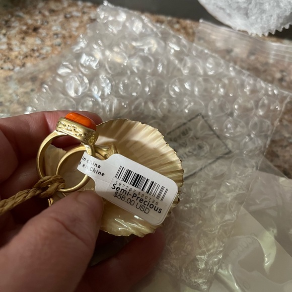 NWT Free People Semi-Precious Ring Set/Duo Gold Tone - Picture 9 of 14